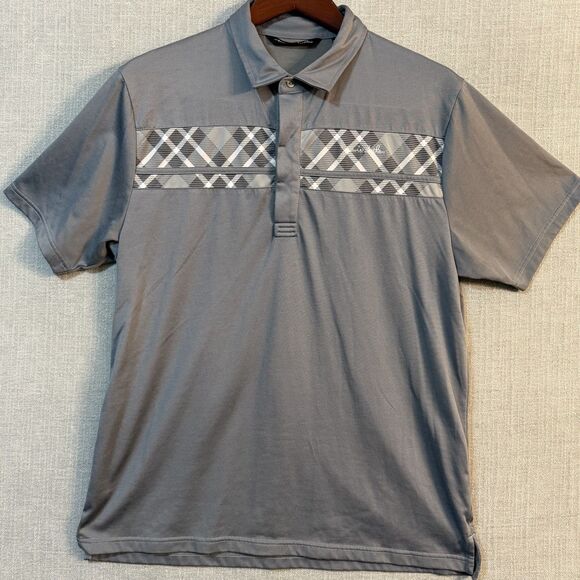 Travis Mathew Other - Travis Mathew Mens Polyester Blend Short Sleeve Golf Polo Shirt SZ L Gray Hatch